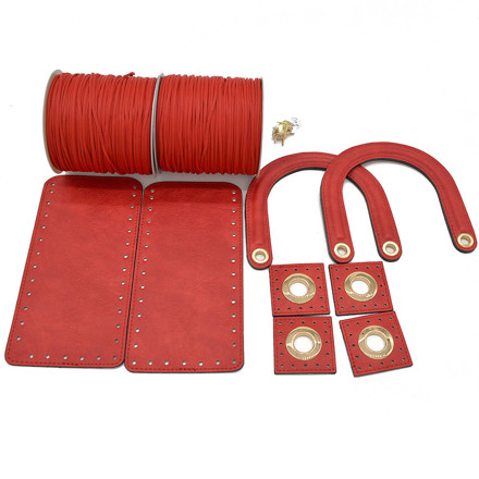 Picture of Kit Diory with 22cm Side Panels, Vintage Red with 600gr Tripolino Cord Yarn, Pomegranate Red