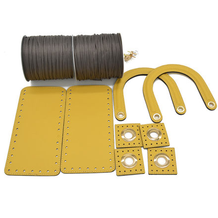 Picture of Kit Diory with 22cm Side Panels, Venetta Yellow with 600gr Tripolino Cord Yarn, Gray