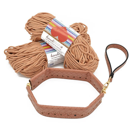 Picture of Kit FLEX Purse, 25cm with Wrist Handle, Braided Ripe Apple with 400gr Eco Rayon Cord Yarn, Ripe Apple (004)