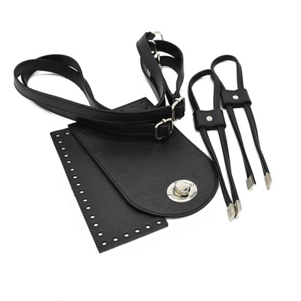 Picture of Set Mini Backpack, Two Draw Cords with Stopper & Metal Ends, Black