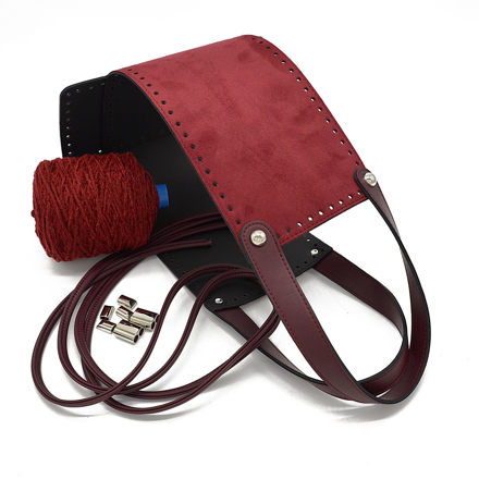Picture of Kit McQueen Style Wool, Bordeaux Suede with Handles, Special Bag Bottom & 900gr Wool Yarn, Bordeaux Chenille
