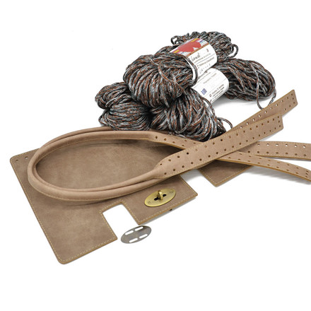 Picture of Kit Mulberry Vintage Cigar with 800gr Handibrand's Hearts Cord Yarn, Multicolor Bronze