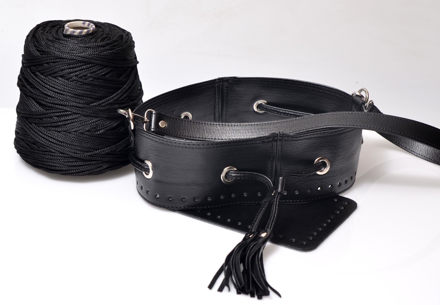 Picture of Kit SUGAR Pouch Bag, Black with Cord Yarn Big Cordino 650gr.