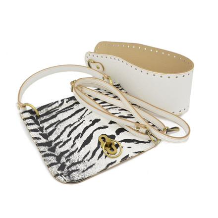 Picture of Kit TIFFANY Cover with Handle, Perimetrical Base, Adjustable Strap, Black-White Zebra Print