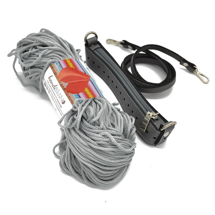 Picture of Kit Zipper Full 20 cm, Gray with 200gr Handibrands Hearts Cord Yarn, Light Gray