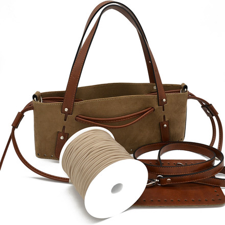 Picture of Kit Suede GLORIA with Two Handles and Two Draw Cords with Stopper, Biege with 500gr Catenella Cigar