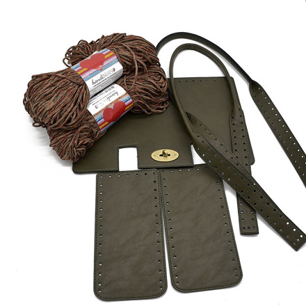 Picture of Kit Mulberry Olive with Hearts Cord Yarn, Multicolor Military, 600γρ